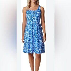 Blue Floral Sleeveless Dress